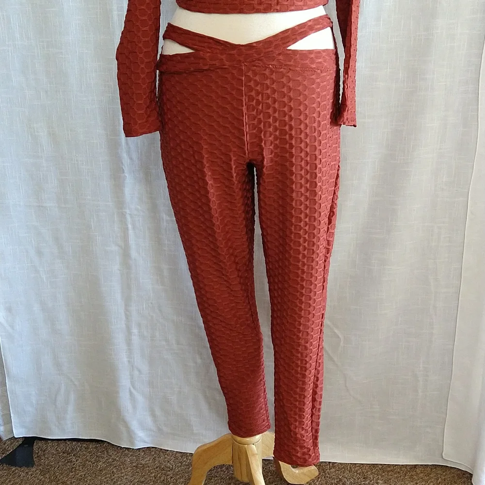 Brazilian leggings and crop jacket set  size Xlarge Honeycomb style - Picture 4 of 14